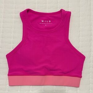 Wilo The Label Melbourne Australia Ribbed Pink Colorblock Sports Bra Small